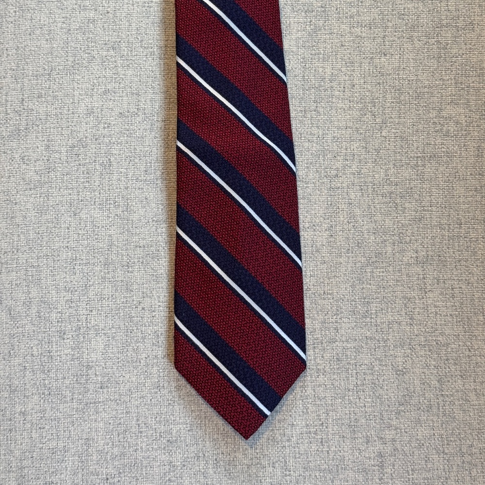 Daniel Cremieux Signature Sevenfold Red Navy White Necktie